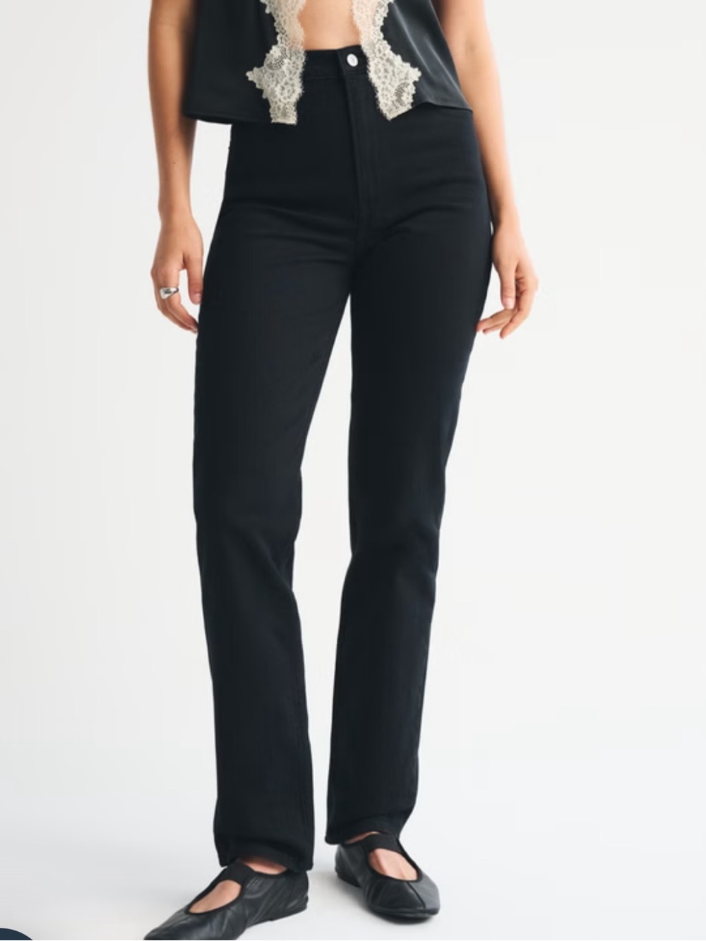 Abercrombie & Fitch Ultra High Rise 90s Straight Jean,Black,30 10s!NWT